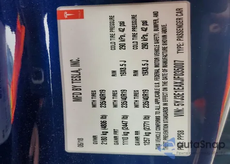 2018 Tesla Model 3 from USA, damaged, VIN 5YJ3E1EAXJF035007